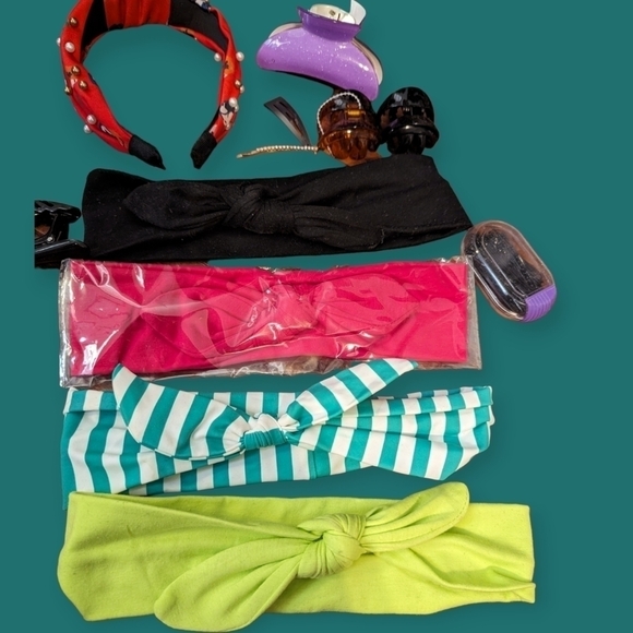 Bundle of Hair Accessories Headbands Clips Bobbypins, Top Knot Headbandd, Claws - Picture 2 of 9